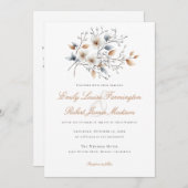 Invitation Élégant Script de Foliage d'hiver tout en un Maria (Devant / Derrière)