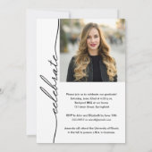 Invitation Élégant Script de Grad Photo Graduation (Dos)