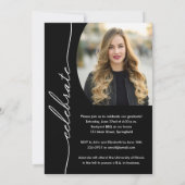 Invitation Élégant Script de Grad Photo Graduation (Dos)