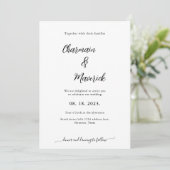 Invitation Élégant script de la main photo QR Code Mariage (Debout devant)