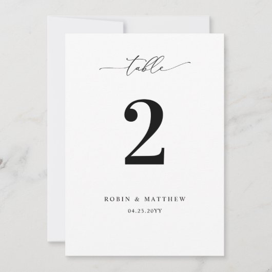 Invitation Élégant script de réception Calligraphie Numéro de (Devant)