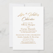 Invitation Élégant Script Doré Après la Célébration de Mariag (Devant)