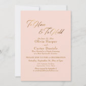 Invitation Élégant script doré pour la réception "À avoir et  (Devant)