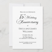 Invitation Élégant script du 75e anniversaire du Mariage (Devant)