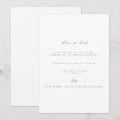 Invitation Élégant Script Dusty & White Fiançailles Invitatio (Devant / Derrière)