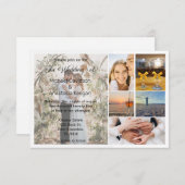 Invitation élégant script élégant 6 photos collage mariage (Devant / Derrière)