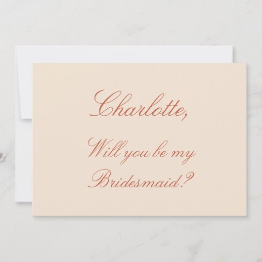 Invitation Élégant script en terre cuite Bridesmaid Propositi (Devant)