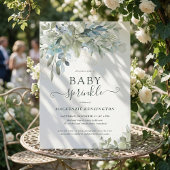 Invitation Élégant Script Eucalyptus Verdure Baby Sprinky