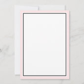 Invitation Élégant script fleurit avec bordure rose pâle (Dos)