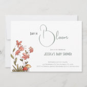 Invitation Élégant Script Floral Baby in Bloom Baby shower (Devant)