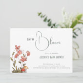 Invitation Élégant Script Floral Baby in Bloom Baby shower (Debout devant)