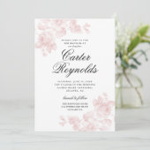 Invitation Élégant Script Floral Baptême Religieux (Debout devant)