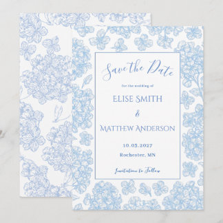 Invitation Elegant Script Floral Wedding Save The Date Card