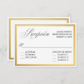 Invitation Élégant Script Flouris Mariage espagnol RSVP (Devant / Derrière)
