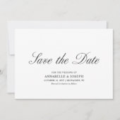 Invitation Élégant Script Formal White Wedding Enregistrer la (Devant)