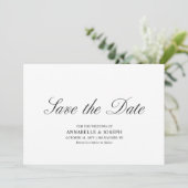 Invitation Élégant Script Formal White Wedding Enregistrer la (Debout devant)