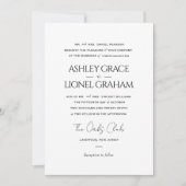 Invitation Élégant Script formel classique Simple Mariage (Devant)