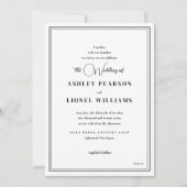 Invitation Élégant Script formel classique Simple Mariage (Devant)