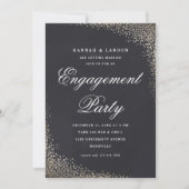 Invitation Elegant Script Gold Engagement Party (Devant)