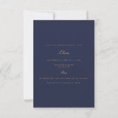 Invitation Élégant Script Gold Marine Bridal Shower Invitatio (Dos)