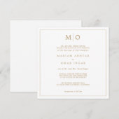 Invitation Elegant Script Gold Monogram (Devant / Derrière)
