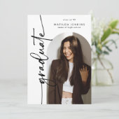 Invitation Elegant Script Grad Arch Photo Collage Graduation (Debout devant)