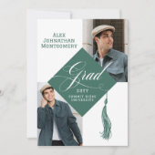 Invitation Elegant Script Grad Cap Tassel Graduation Photo (Devant)