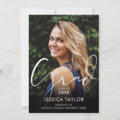 Invitation Élégant Script Grad Photo Party Graduation (Devant)