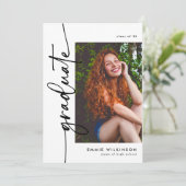 Invitation Elegant Script Graduate 4 Photo Collage Graduation (Debout devant)