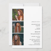 Invitation Elegant Script Graduate 4 Photo Collage Graduation (Dos)