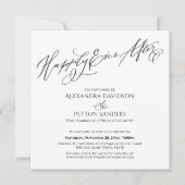 Invitation Elegant Script Happily Ever After Simple Reception (Devant)