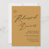 Invitation Élégant Script Honey Gold Rehearsal Dîner QR (Devant)