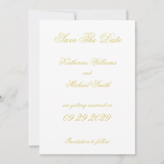 Invitation Élégant Script Île Citron Mariage Enregistrer La D (Devant)