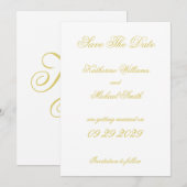 Invitation Élégant Script Île Citron Mariage Enregistrer La D (Devant / Derrière)