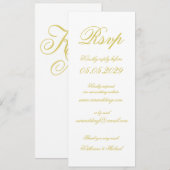 Invitation Élégant Script Island Citron Jaune Mariage RSVP (Devant / Derrière)