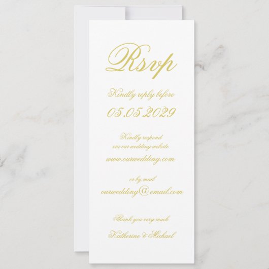 Invitation Élégant Script Island Citron Jaune Mariage RSVP (Devant)