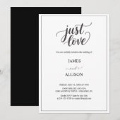 Invitation Élégant script juste amour mariage (Devant / Derrière)
