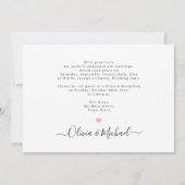 Invitation Élégant script "juste marié" mariage photo moderne (Dos)
