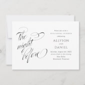 Invitation Élégant Script La Nuit Avant Le Dîner De Répétitio (Devant)