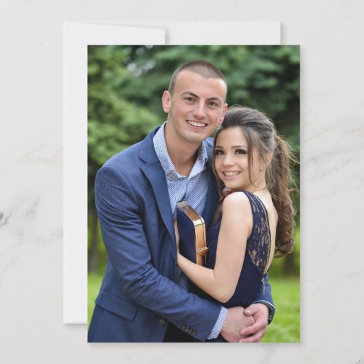 Invitation Élégant Script M. Et Mme Mariage Photo (Dos)