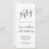 Invitation Élégant script manuscrit 50e anniversaire (Devant)