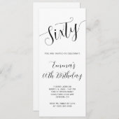 Invitation Élégant script manuscrit 60e anniversaire (Devant / Derrière)