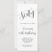 Invitation Élégant script manuscrit 60e anniversaire (Devant)