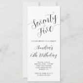 Invitation Élégant script manuscrit 75e anniversaire (Devant)