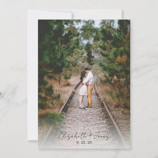 Invitation Élégant script manuscrit photo QR Code Mariage (Dos)