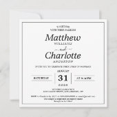 Invitation Élégant Script Mariage blanc numérique imprimable (Devant)