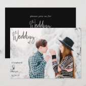 Invitation élégant script mariage de photo mariage (Devant / Derrière)