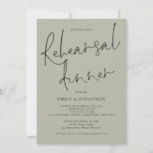 Invitation Élégant Script Mariage de répétition Dîner Lumière (Devant)
