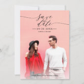 Invitation Élégant Script Mariage Enregistrer La Date Photo (Devant)