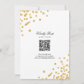 Invitation Élégant Script Mariage Gold Confetti QR RSVP (Dos)